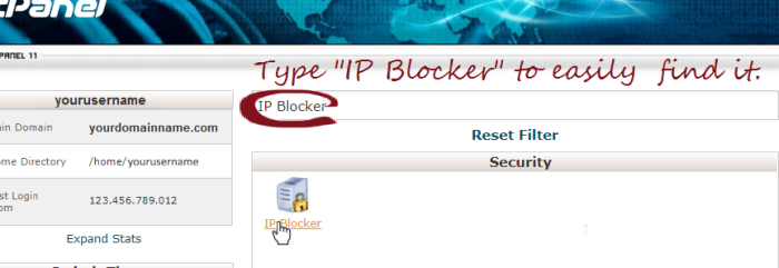 CPanel find IP Blocker