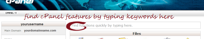 Find cPanel features