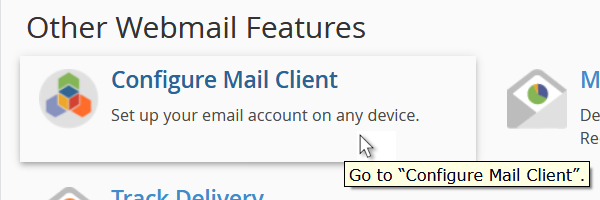 cPanel - configure mail client