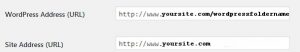 Site Address for WP working in root